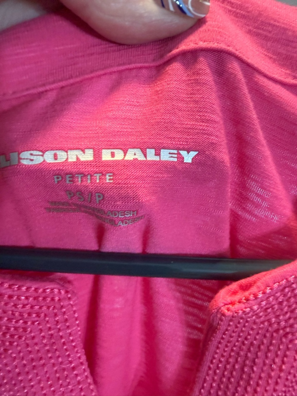 Alison Daley Petite Small Pink Knit Top 3/4 Sleeve Stretch EUC - Picture 4 of 9